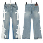 Chrome Hearts Gallery Dept Cross Patch Flare Denim Jeans 8146