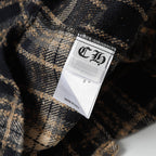 Chrome Hearts Embroidered Leather Cross Detail Flannel Shirt